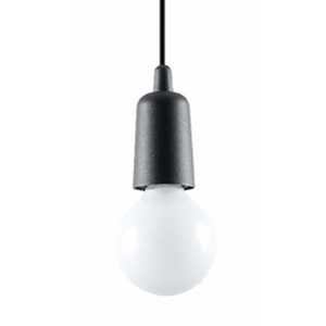 Pendelleuchte, Schwarz, PVC, 1-flammig, H 90 cm