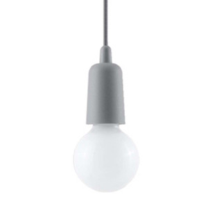 Pendelleuchte, PVC, Grau,1-flammig, H 90 cm