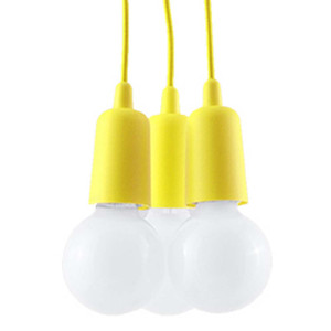 Pendelleuchte, Gelb, PVC, 3-flammig, H 90 cm