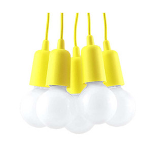 Pendelleuchte, Gelb, PVC, 5-flammig, H 90 cm