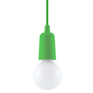 Pendelleuchte, 1-flammig, Grün, PVC, H 90 cm