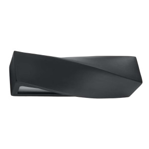 Wandleuchte, Glas, Schwarz, Keramik