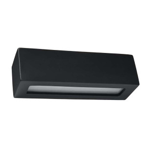 Wandleuchte, Schwarz, Glas, Keramik