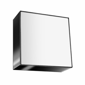 Wandleuchte, schwarz, PVC Stahl, quadratisch, L 25 cm