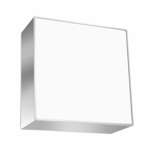 Wandleuchte, Grau, PVC, Stahl, eckig, L 25 cm