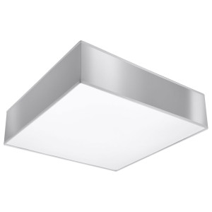 Deckenleuchte, PVC, Stahl, grau, quadratisch, L 35 cm