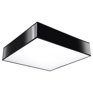 Deckenleuchte, PVC, Stahl, schwarz, quadratisch, L 45 cm