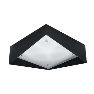 LED Deckenleuchte, schwarz, Glas, mit Leuchtmittel