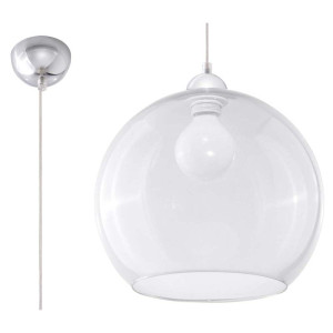 Pendelleuchte, Stahl, transparent, Chrom, H 80 cm