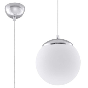 Pendelleuchte, Weiß, Chrom, Stahl, H 80 cm