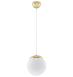 Pendelleuchte, Weiß, Gold, Stahl, H 80 cm