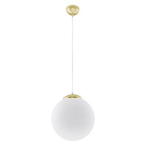 Pendelleuchte, Weiß, Gold, Stahl, pendelnd, H 80 cm