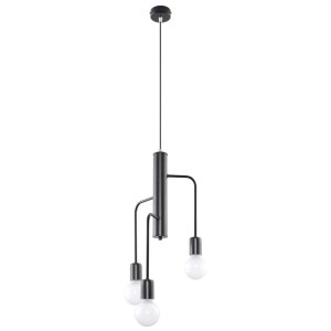 Pendelleuchte, Schwarz, Stahl, H 85 cm