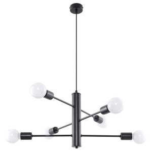 Pendelleuchte, Schwarz, Stahl, H 85 cm