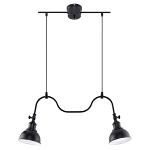 Pendelleuchte, Schwarz, Stahl, Retro, H 80 cm