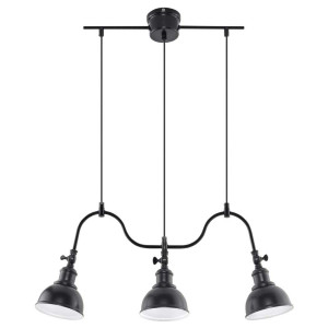 Pendelleuchte, Schwarz, Stahl, Retro, H 80 cm