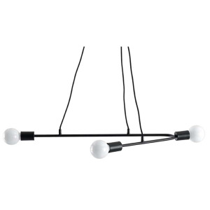 Pendelleuchte, Schwarz, Stahl, L 80 cm