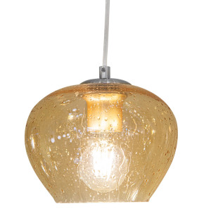 LED Hängeleuchte, Glas, amber, Regentropfen-Design, H 150 cm