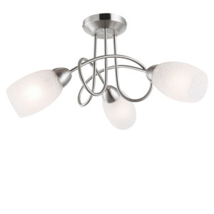 RGB LED Deckenleuchte, Glas, Crackle-Optik, App-/Sprachsteuerung