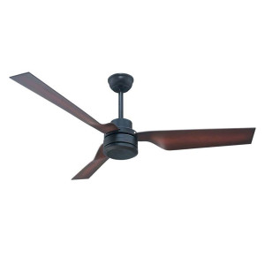 Deckenventilator, schwarz-braun, Timer, Fernbedienung, 132 cm
