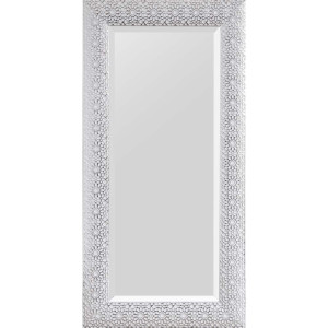 Holzrahmenspiegel, Weiß/Silber, mit Aufhängung, 75x150x2,8cm