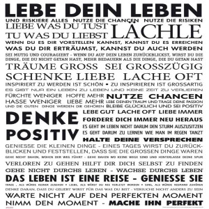 Deko-Panel, Live your life Motiv, 50x50 cm