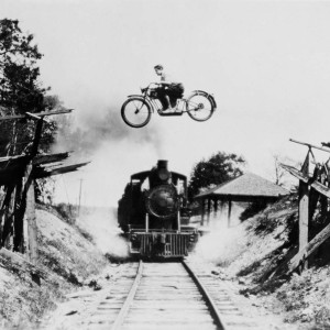 Deko-Panel, Motiv Flying motorbike, 50x50 cm