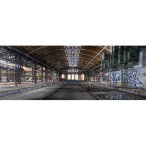 Glasgarderobe, Industrie-Motiv, 4 Haken, Glas, 30x80x3 cm