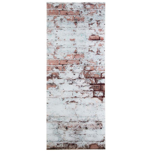 Glasgarderobe, Mauer-Motiv, Glas, 5 Haken, 50x125x3 cm
