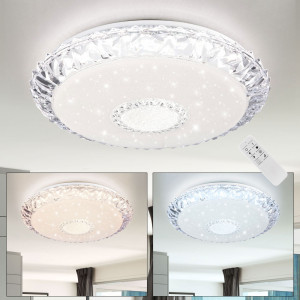 LED Deckenleuchte, Acryl, opal, rund, dimmbar, weiß, H 10 cm