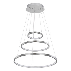 LED Hängeleuchte, dimmbar, Ring Design nickel matt, 51 cm