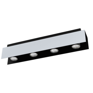 LED Deckenleuchte, schwarz-weiß, ALU, H 11,5 cm
