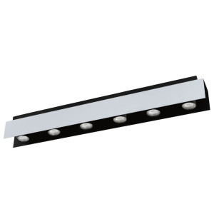 LED Deckenleuchte, Stahl schwarz weiß, L 83 cm