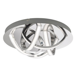 LED Deckenleuchte, chrom-weiß, rund, 35 cm