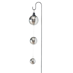 Gartenstecker, Edelstahl, Kugeln, silber, H 70 cm