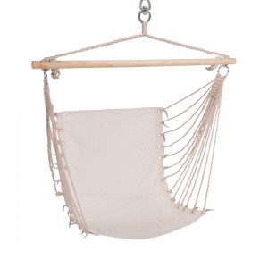 Hängesessel, Beige, Baumwolle, Holz, 28 Kordeln, H 100 cm