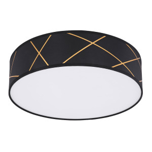 RGB LED Deckenleuchte, schwarz, rund, goldfarben, 40 cm