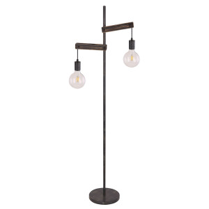RGB LED Stehleuchte, Holz, schwarz, H 150 cm, App-Steuerung