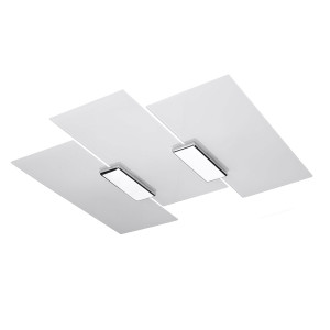 LED Deckenleuchte, Chrom, Glas satiniert, 40 cm