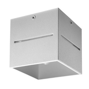 LED Deckenleuchte, Aluminium grau, H 10 cm