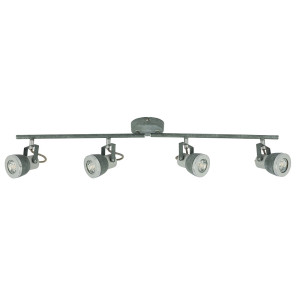 RGB LED Deckenleuchte, steingrau, chrom, Spots beweglich, L 79,5 cm