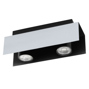 RGB LED Deckenleuchte, Stahl, schwarz-weiß, H 11,5 cm