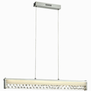 LED Hängeleuchte, Kristalle, Chrom, Glas, H 120 cm