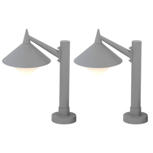 2er Set Stehleuchte, ALU, grau, H 58 cm