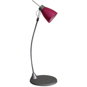 Tischleuchte, pink, anthrazit, Spot verstellbar