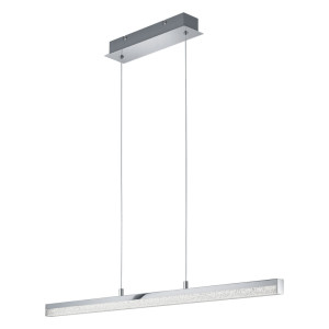 LED Hängeleuchte, Kristall-Optik, chrom, weiß, L 85 cm