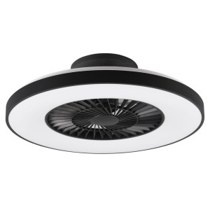 LED Deckenventilator, schwarz-weiß, Fernbedienung, 59 cm