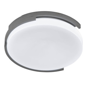 LED Deckenleuchte, grau weiß, Metall, Kunststoff, 37 cm