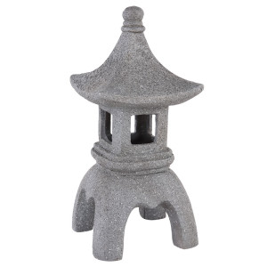 LED Solarleuchte, Grau, pagode, Asia, H 39,5 cm