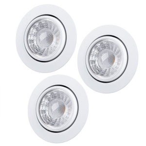 3er Set LED Einbauleuchte, weiß, schwenkbar, IP44, D 7 cm